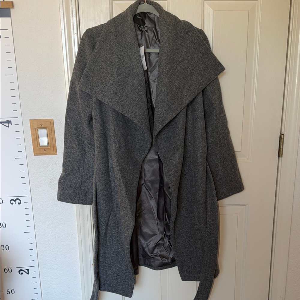 Forever 21 Charcoal Gray Overcoat with tie for the waist